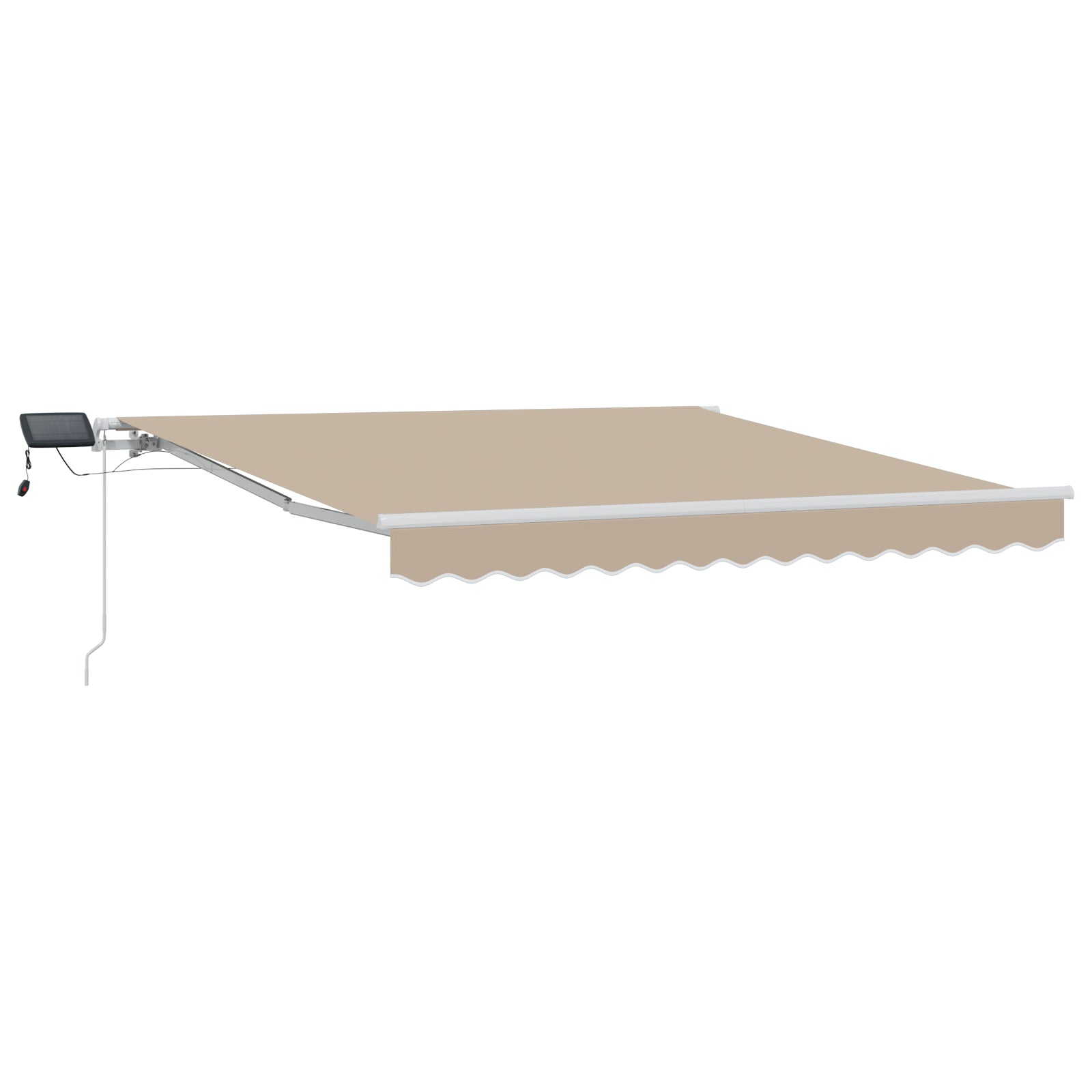 Manuell Uttrekkbar Markise med LED Beige 300x250 cm, vidaXL Markise Erstatningsstoff for 3x2.5 m Ramme Beige