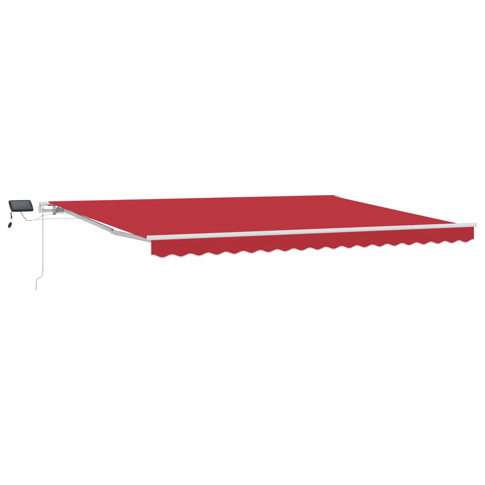 Manuell Uttrekkbar Markise med LED Rød 450x300 cm, vidaXL Markise Erstatningsstoff for 4,5x3 m Ramme Rød