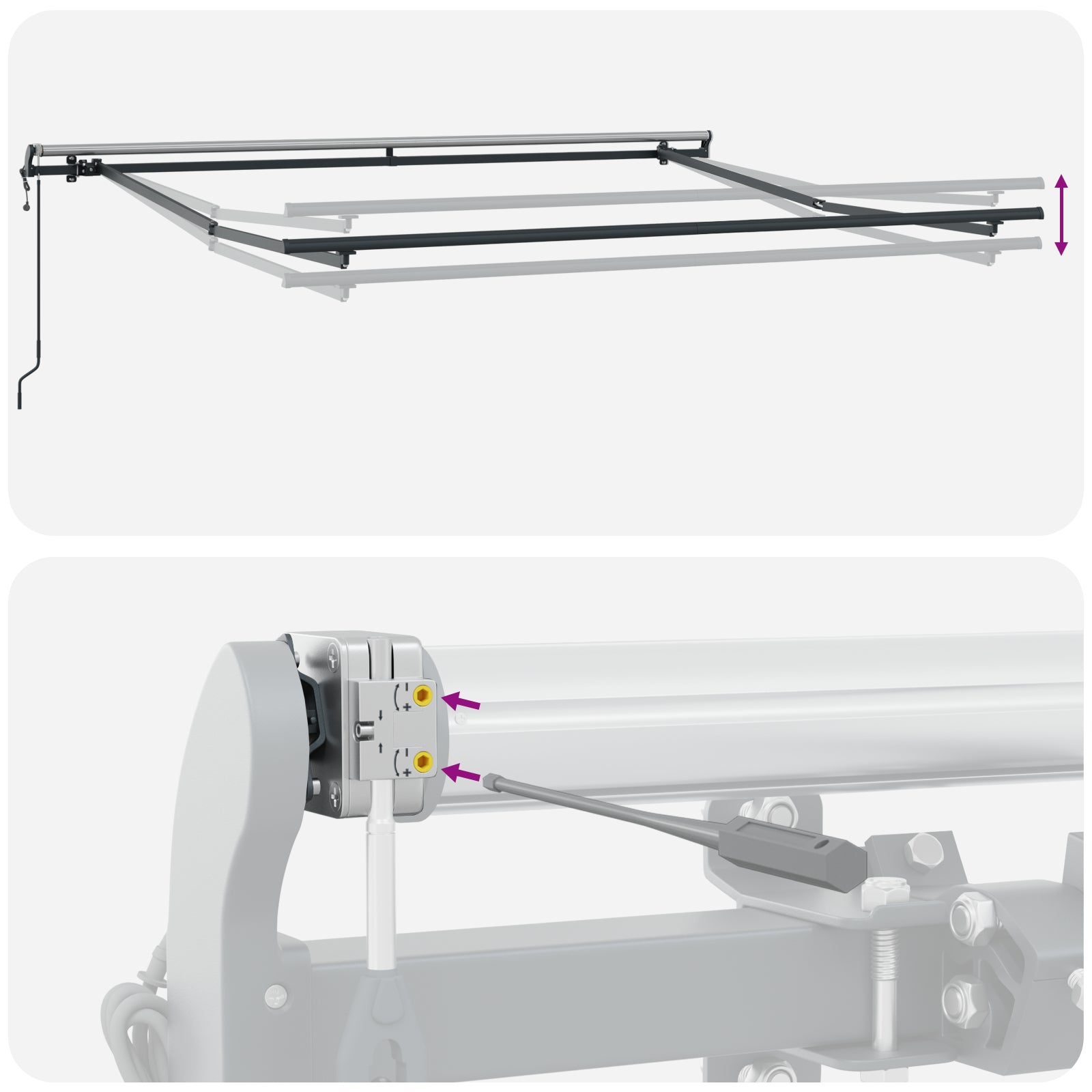Automatisk Uttrekkbar Markise Hvit 350x250 cm, vidaXL Markise Erstatningsstoff for 3.5x2.5 m Ramme Hvit