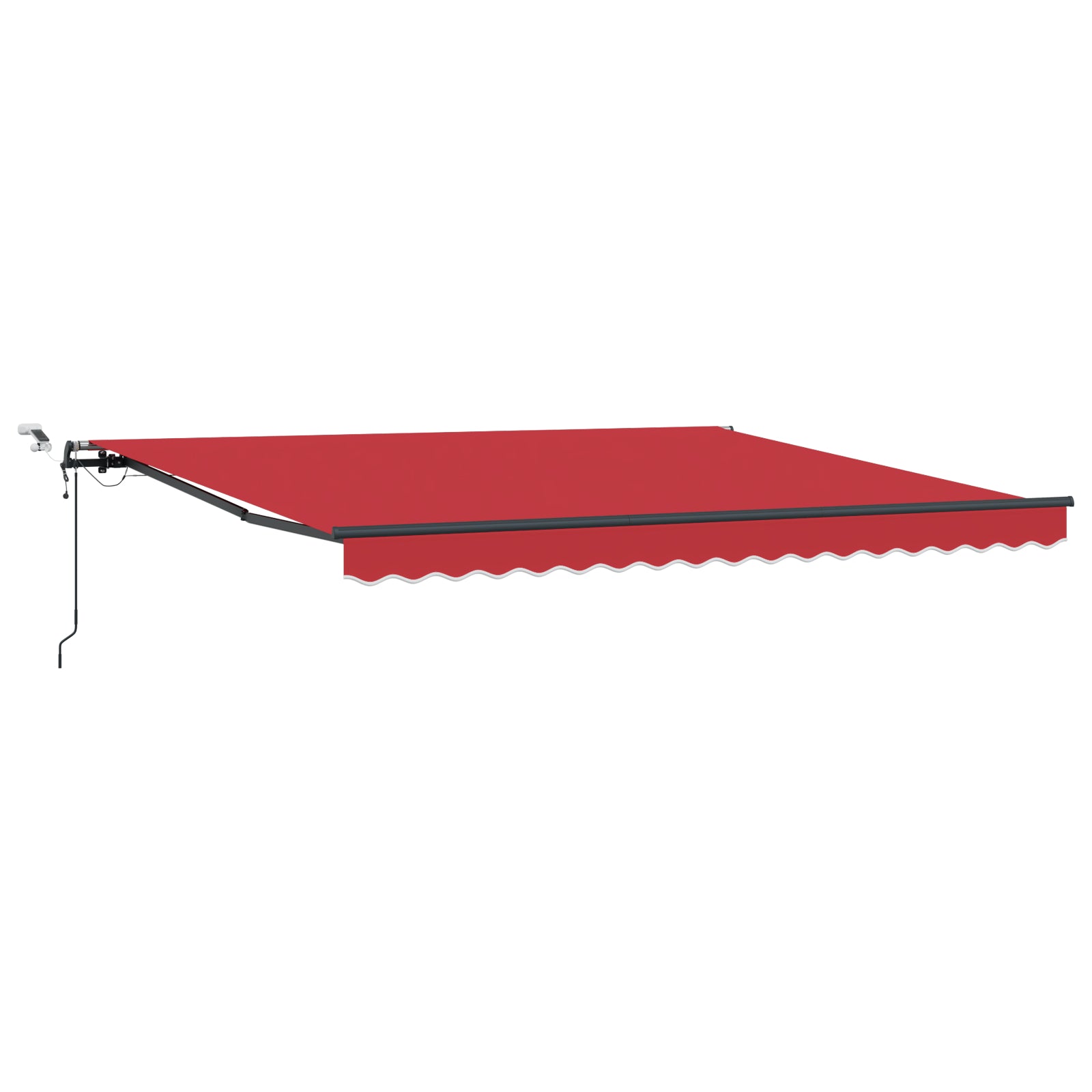 Automatisk Uttrekkbar Markise med LED Rød 400x350 cm, vidaXL Markiseduk for 4x3.5 m ramme Rød