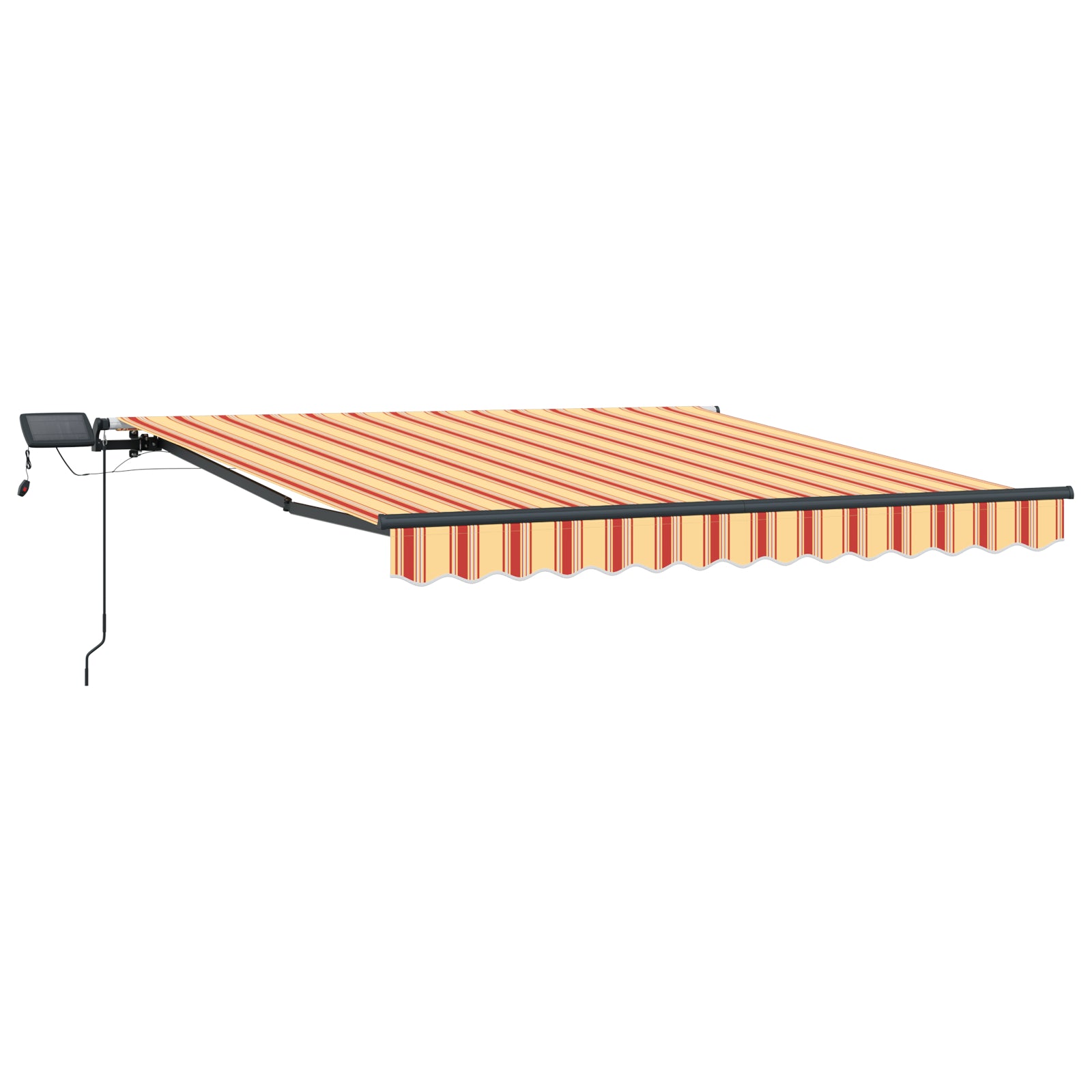 Manuell Uttrekkbar Markise med LED Gul og Oransje 350 x 250 cm