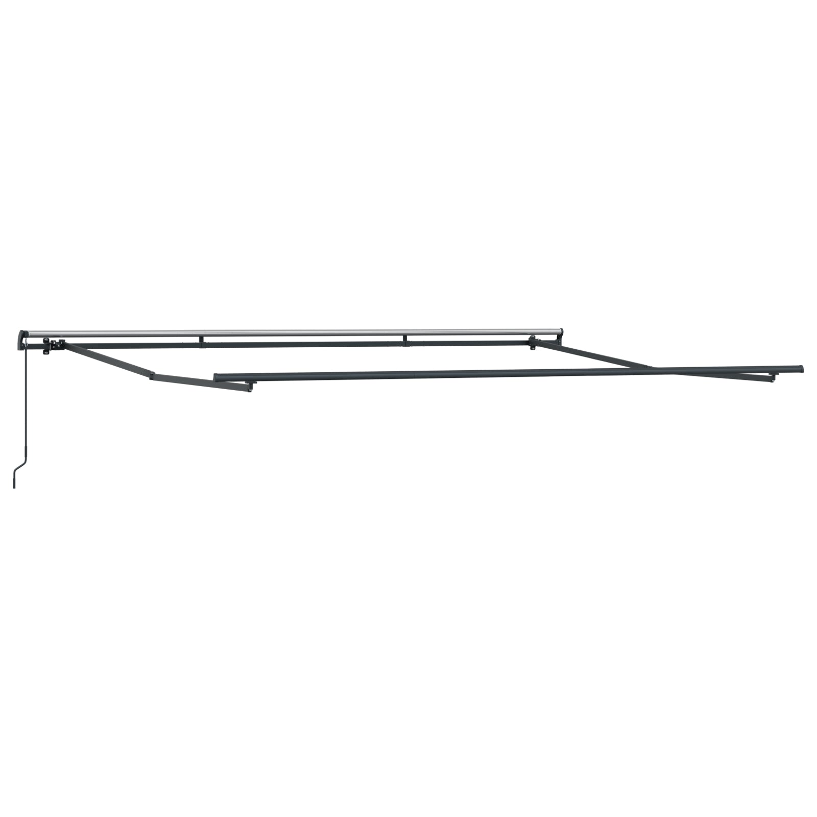 Manuell Uttrekkbar Markise Hvit 400x350 cm, vidaXL Markise Erstatningsstoff for 4x3.5 m Ramme Hvit