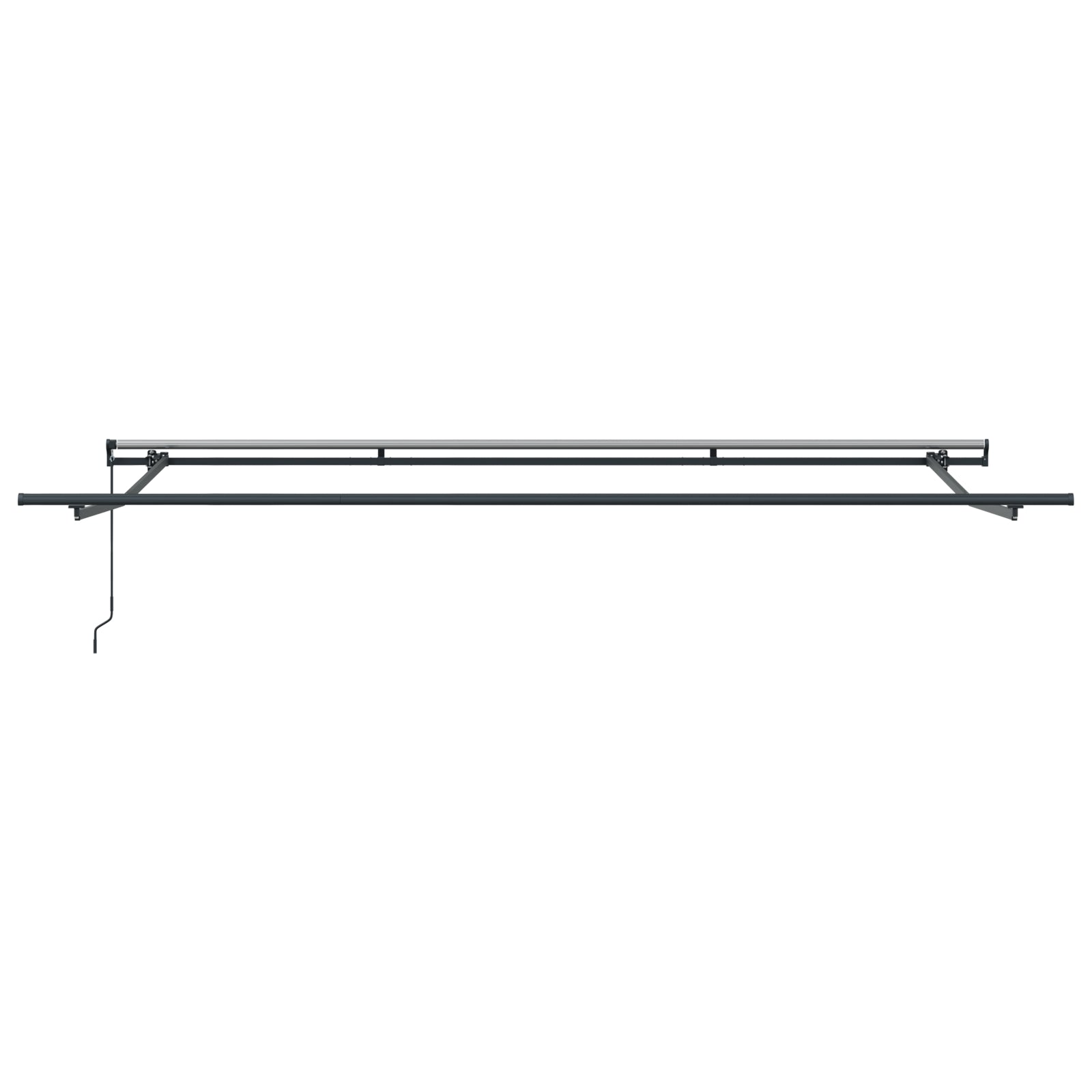 Manuell Uttrekkbar Markise Svart 400x300 cm, vidaXL Markise Erstatningsstoff for 4x3 m Ramme Svart