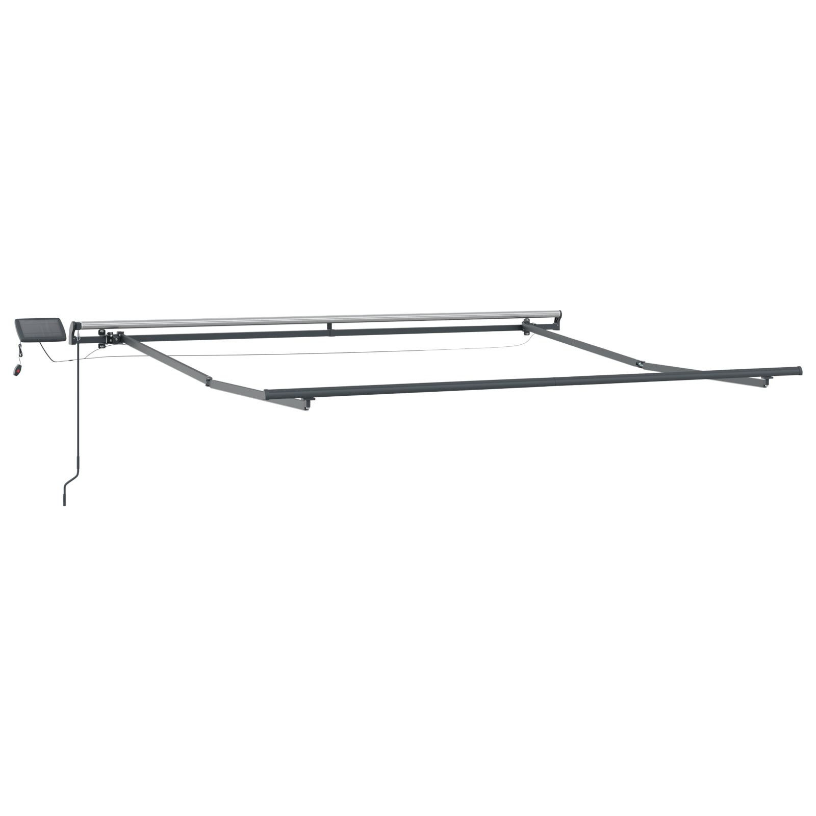 Manuell uttrekkbar markise med LED Grønn og Gul 350x250 cm, vidaXL Markiserstatningsstoff for 3.5x2.5 m ramme Grønn og Gul