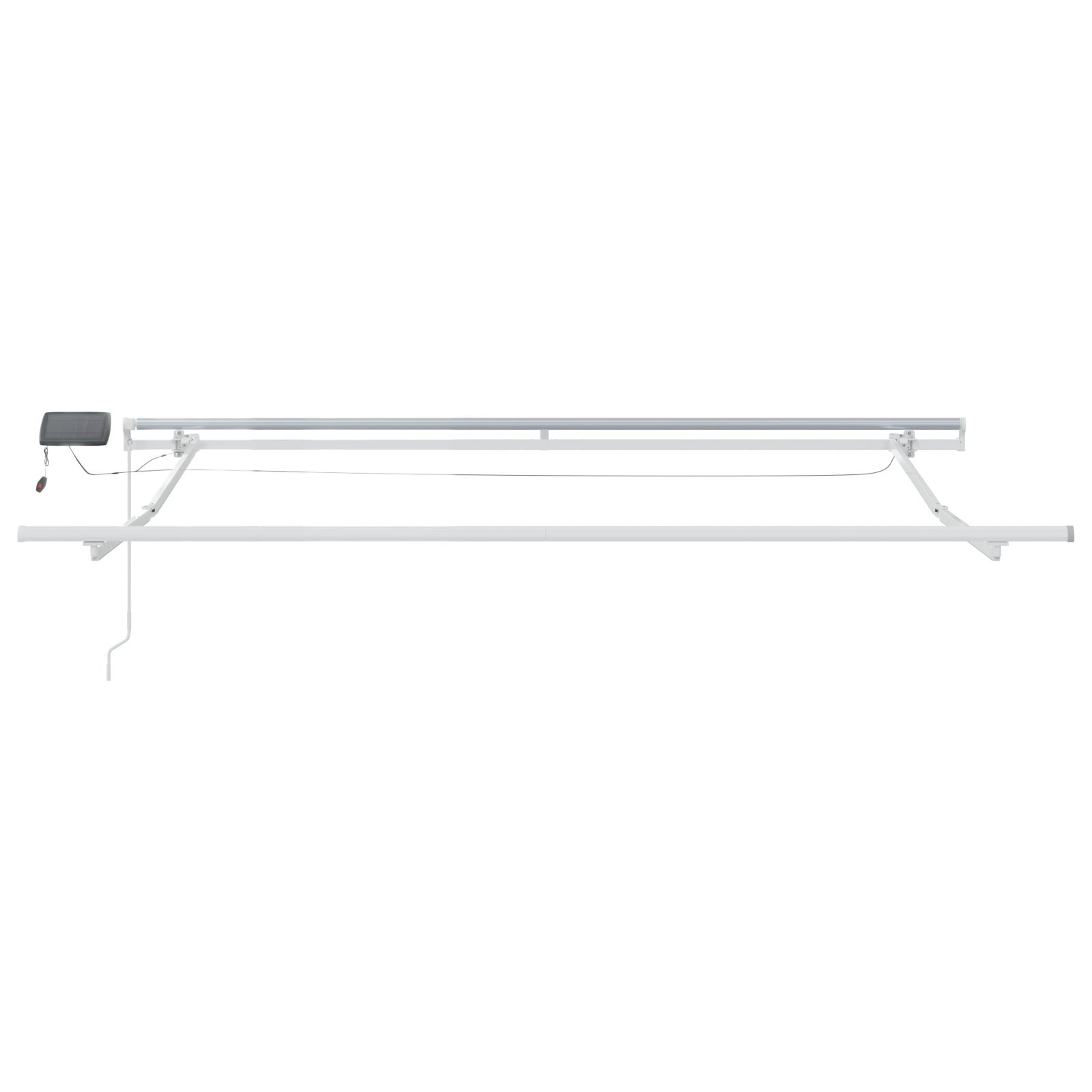Manuell Uttrekkbar Markise med LED Hvit 300x250 cm, vidaXL Markise Erstatningsstoff for 3x2,5 m Ramme Hvit