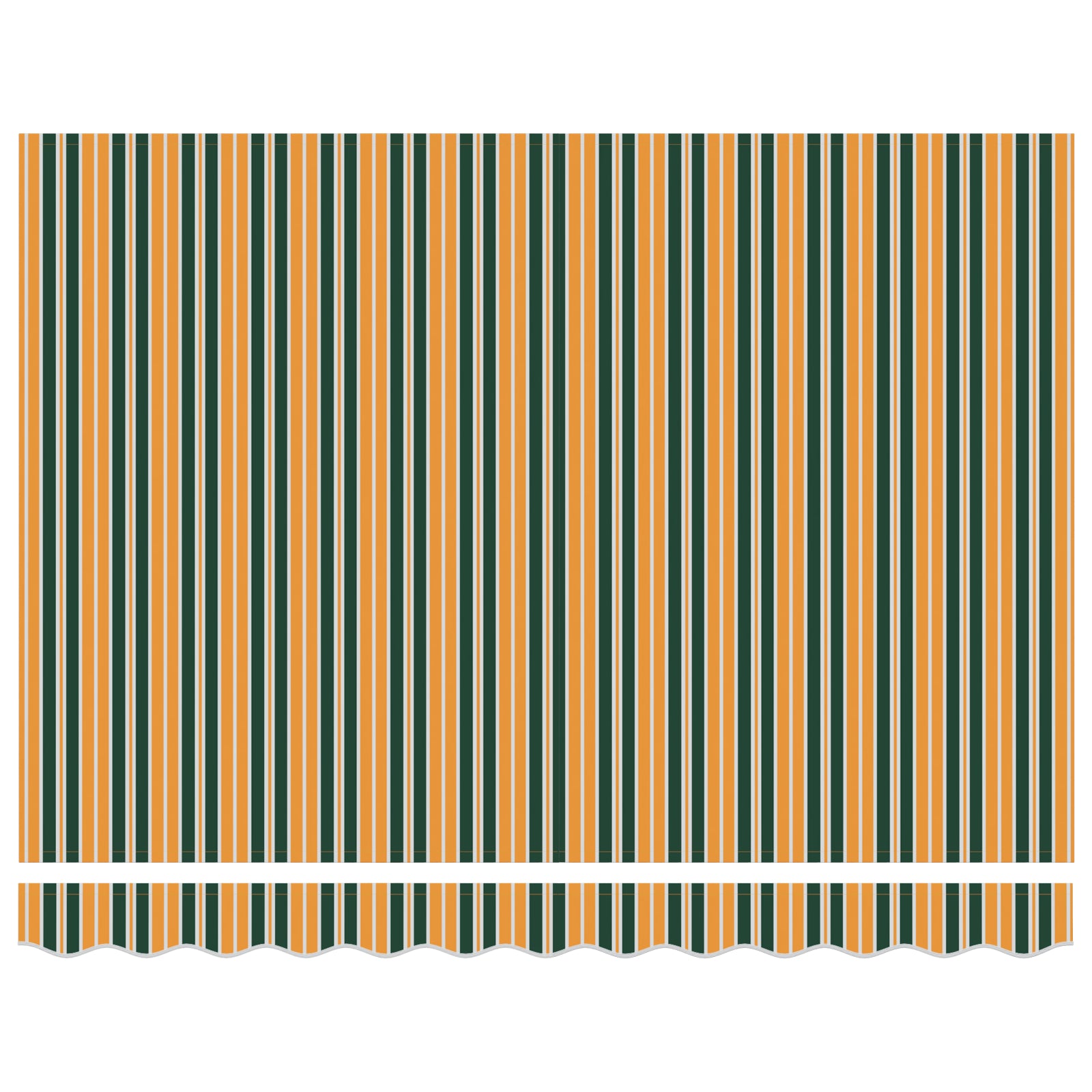 Manuell uttrekkbar markise med LED Grønn og Gul 350x250 cm, vidaXL Markiserstatningsstoff for 3.5x2.5 m ramme Grønn og Gul