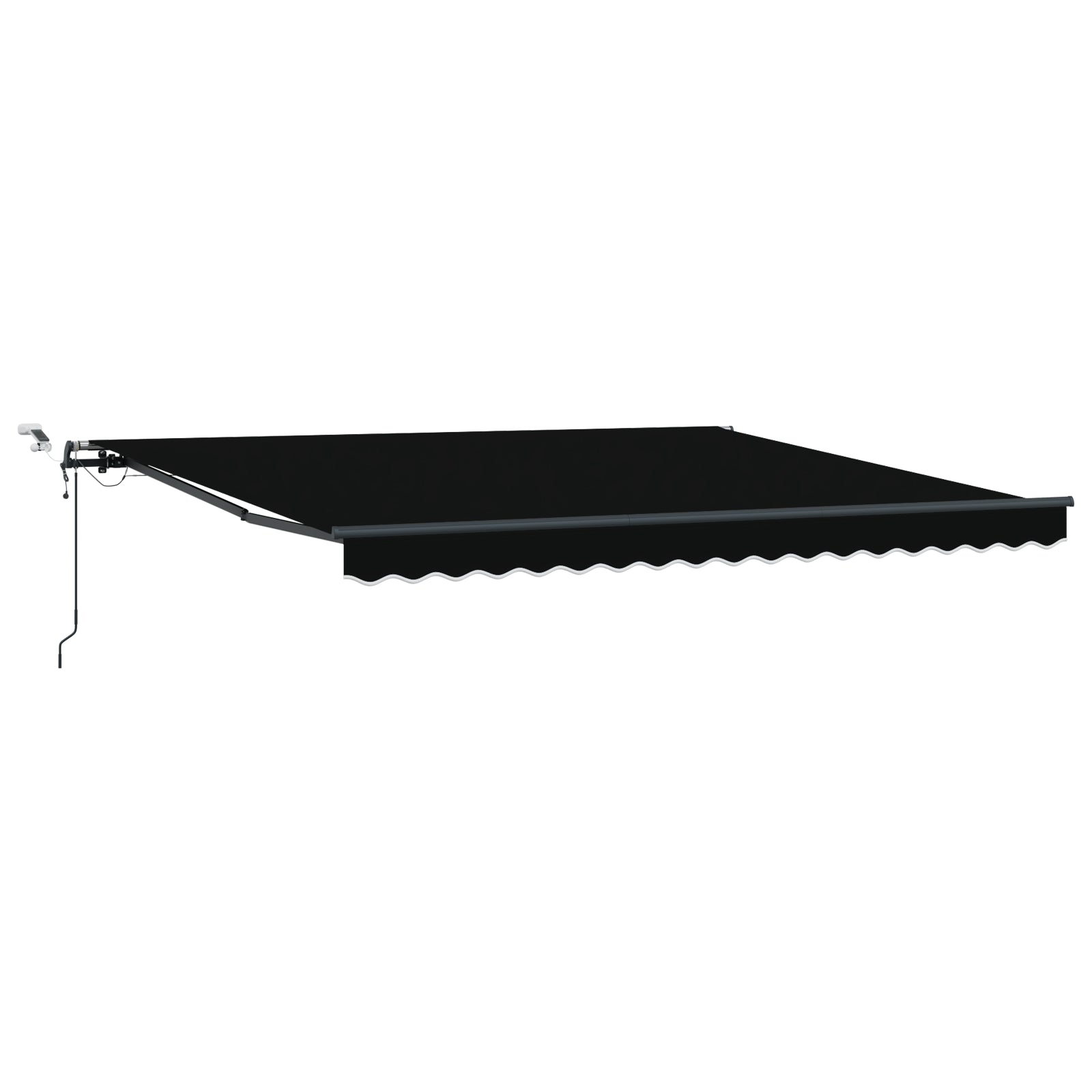Automatisk Uttrekkbar Markise med LED Svart 400x300 cm, vidaXL Markise Erstatningsstoff for 4x3 m Ramme Svart