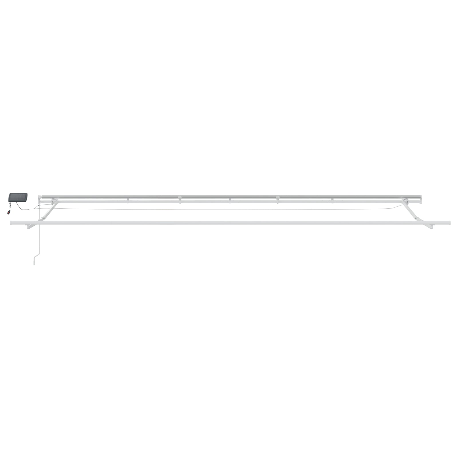 Manuell uttrekkbar markise med LED gul og oransje 600x300 cm