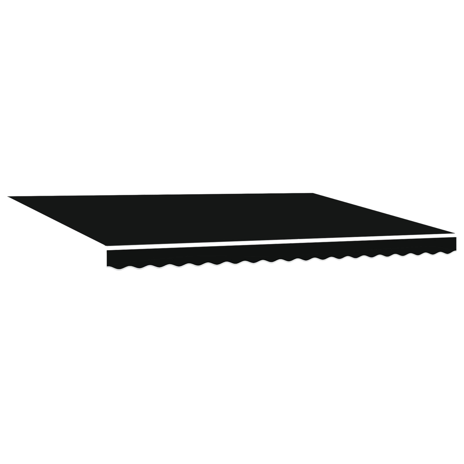 Manuell Uttrekkbar Markise med LED Svart 450x300 cm, vidaXL Markiseduk til 4.5x3 m Ramme Svart