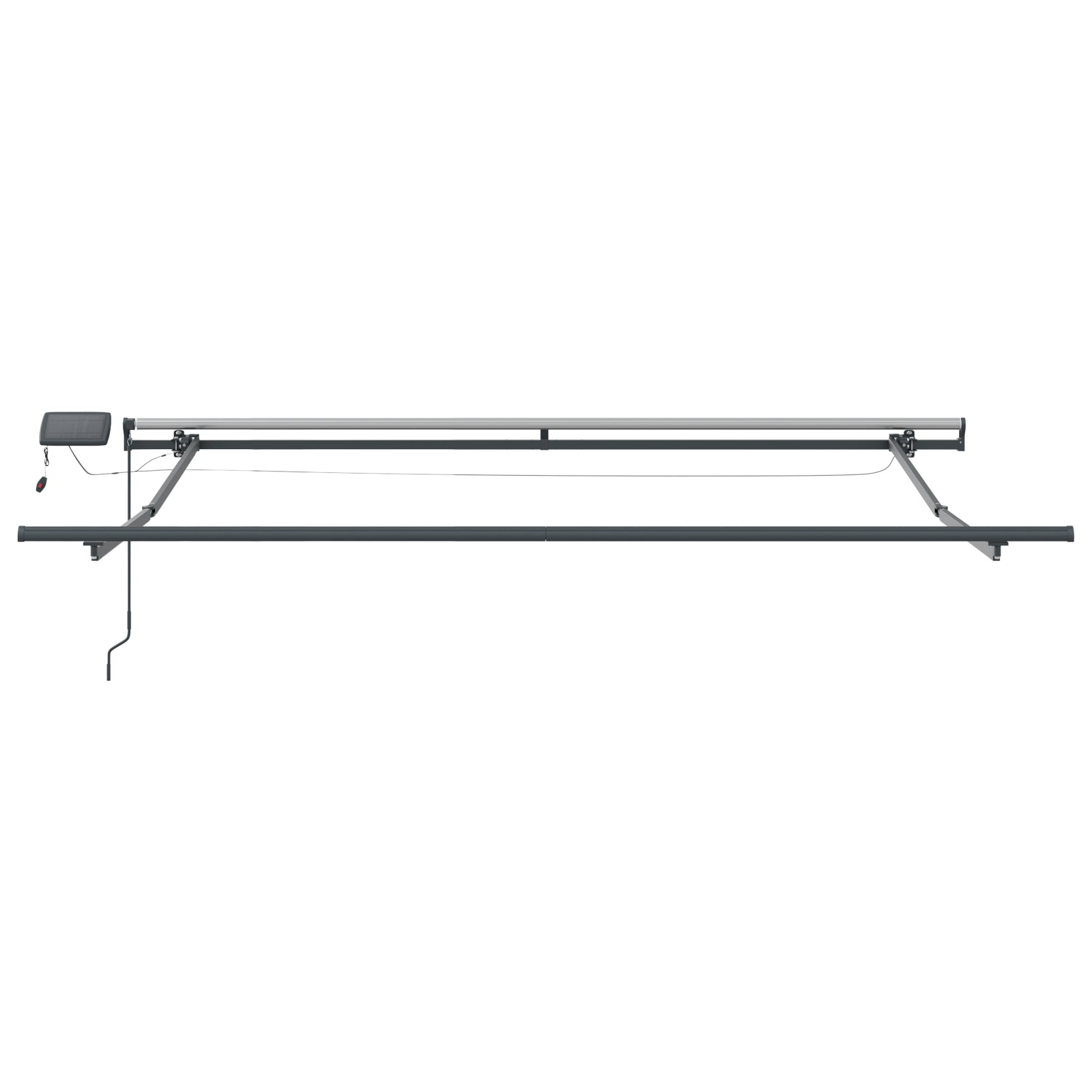 Manuell Uttrekkbar Markise med LED Lysegrå 350x250 cm, vidaXL Markise Erstatningsstoff for 3,5x2,5 m Ramme Lysegrå