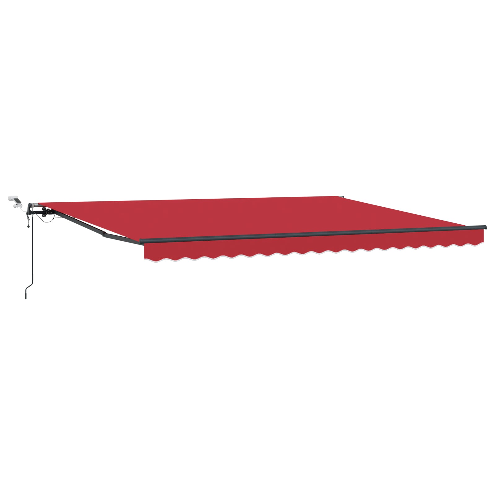 Automatisk Uttrekkbar Markise med LED Rød 450x300 cm, vidaXL Markiseduk for 4,5x3 m Ramme Rød