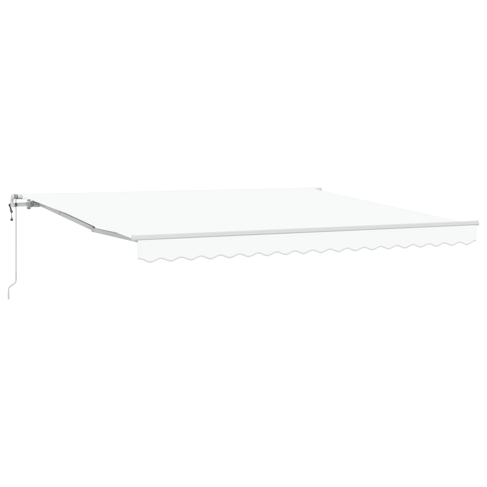 Automatisk Uttrekkbar Markise Hvit 400x350 cm, vidaXL Markise Erstatningsstoff for 4x3.5 m Ramme Hvit