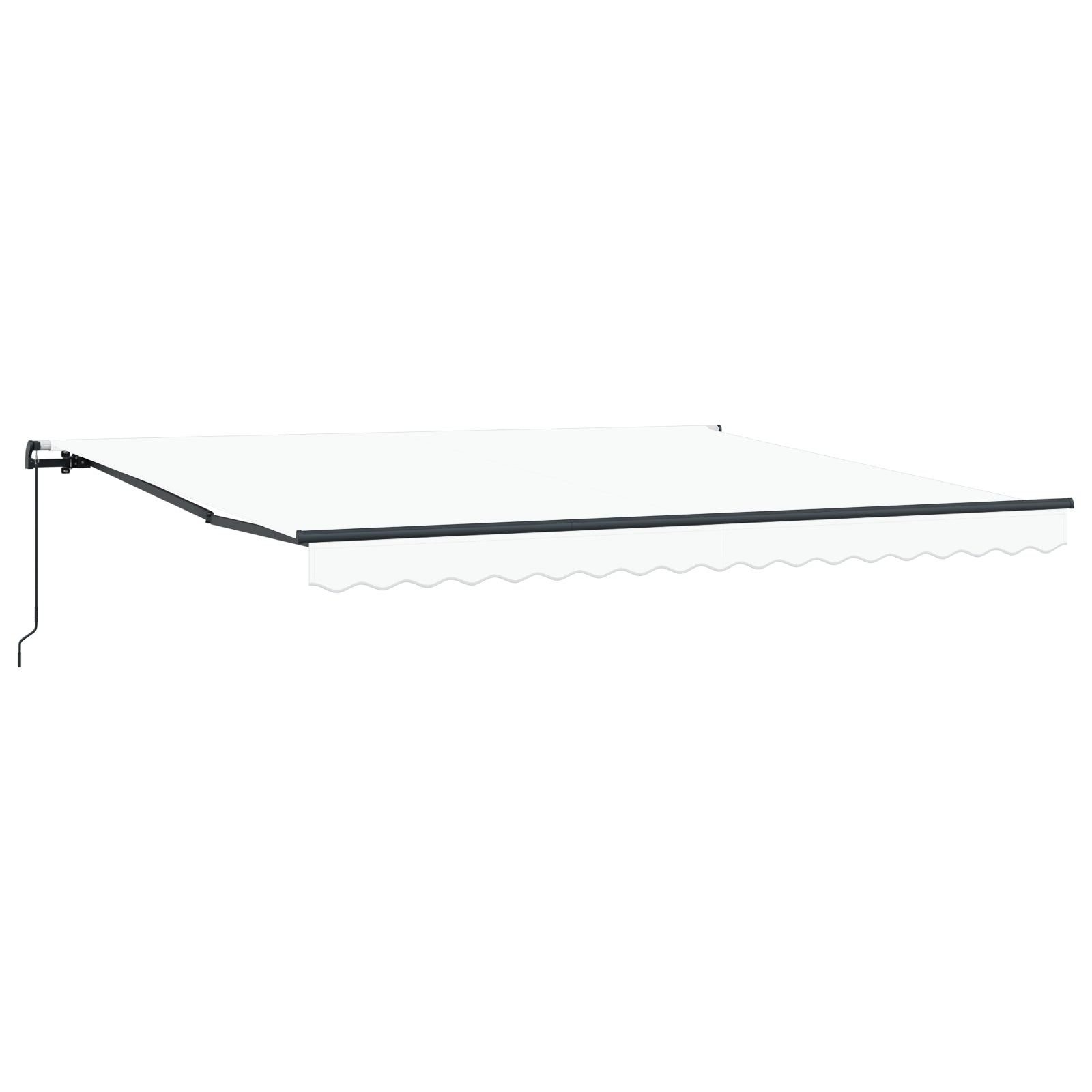 Manuell Uttrekkbar Markise Hvit 400x350 cm, vidaXL Markise Erstatningsstoff for 4x3.5 m Ramme Hvit
