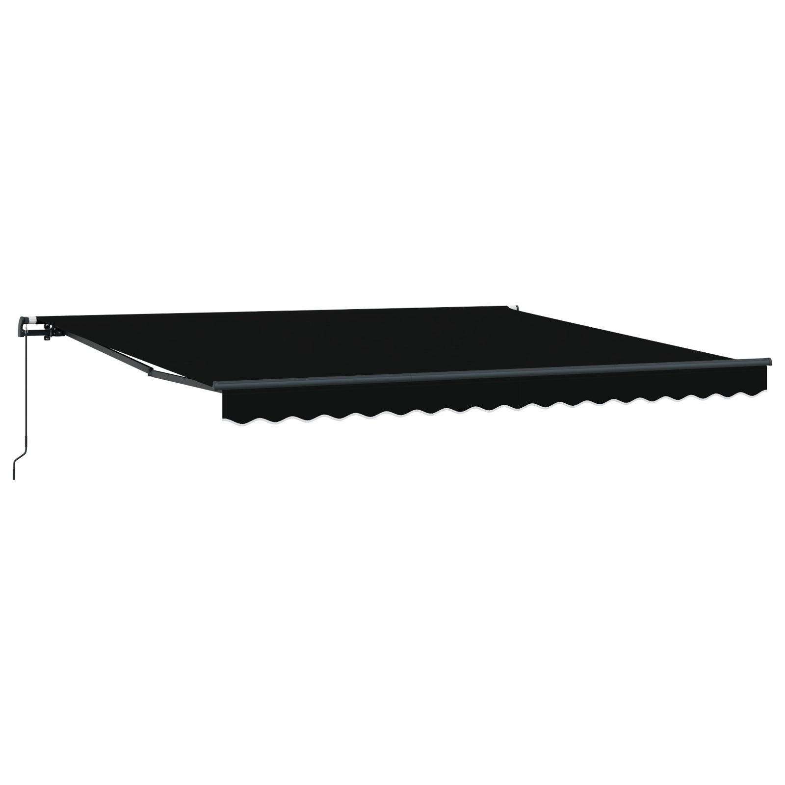 Manuell Uttrekkbar Markise Svart 400x300 cm, vidaXL Markise Erstatningsstoff for 4x3 m Ramme Svart