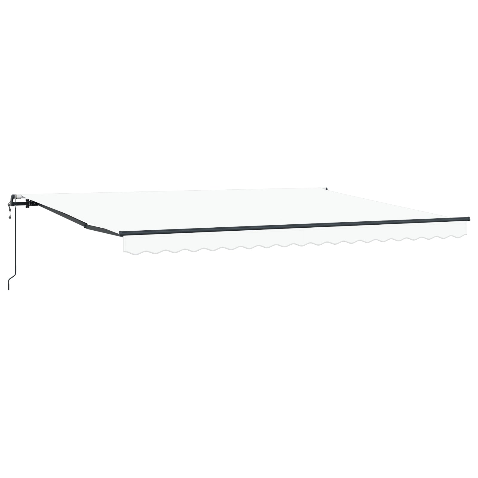 Automatisk Uttrekkbar Markise Hvit 450x300 cm, vidaXL Markiseduk for 4.5x3 m Ramme Hvit