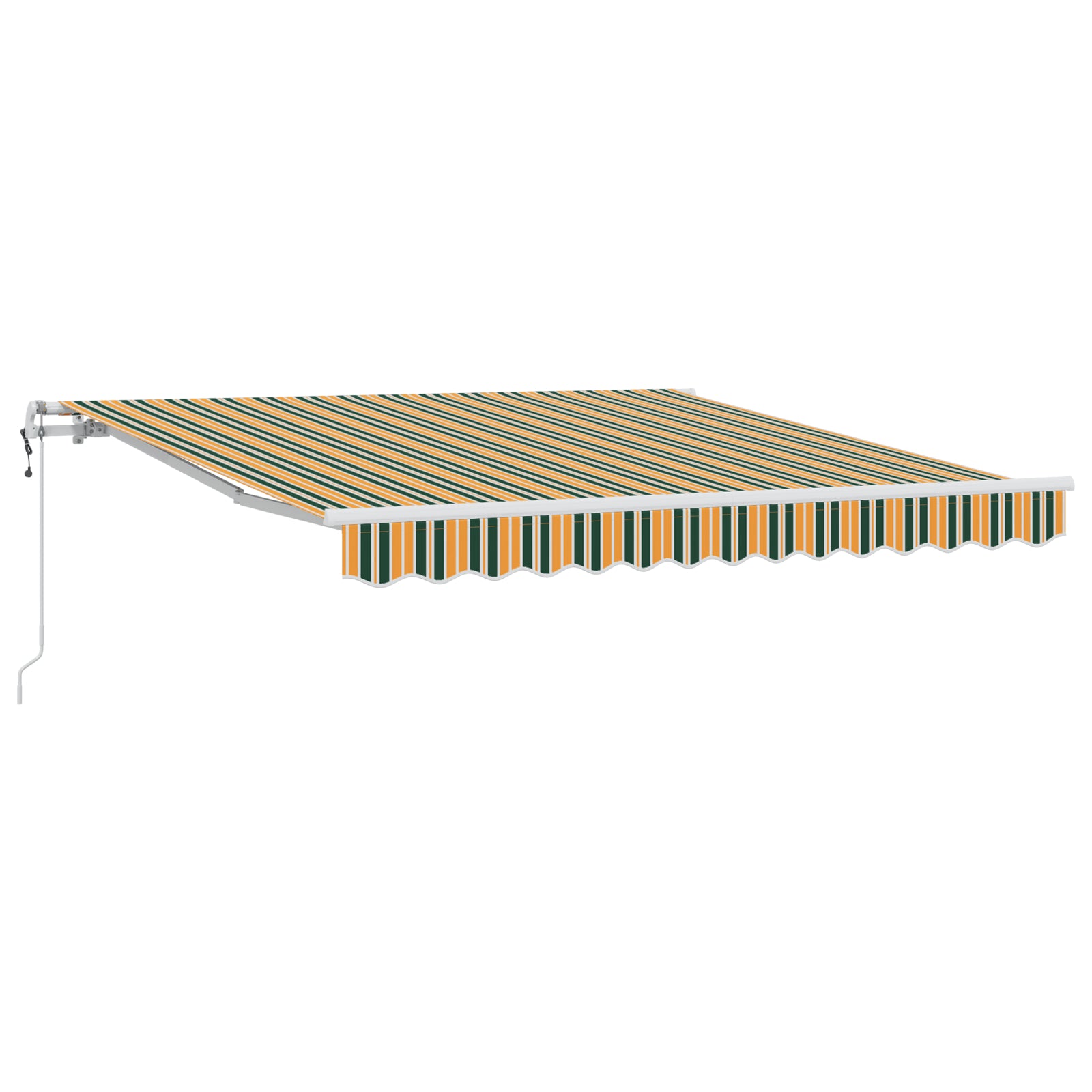 Automatisk Uttrekkbar Markise Grønn og Gul 350x250 cm, vidaXL Markise erstatningsstoff for 3.5x2.5 m ramme Grønn og Gul