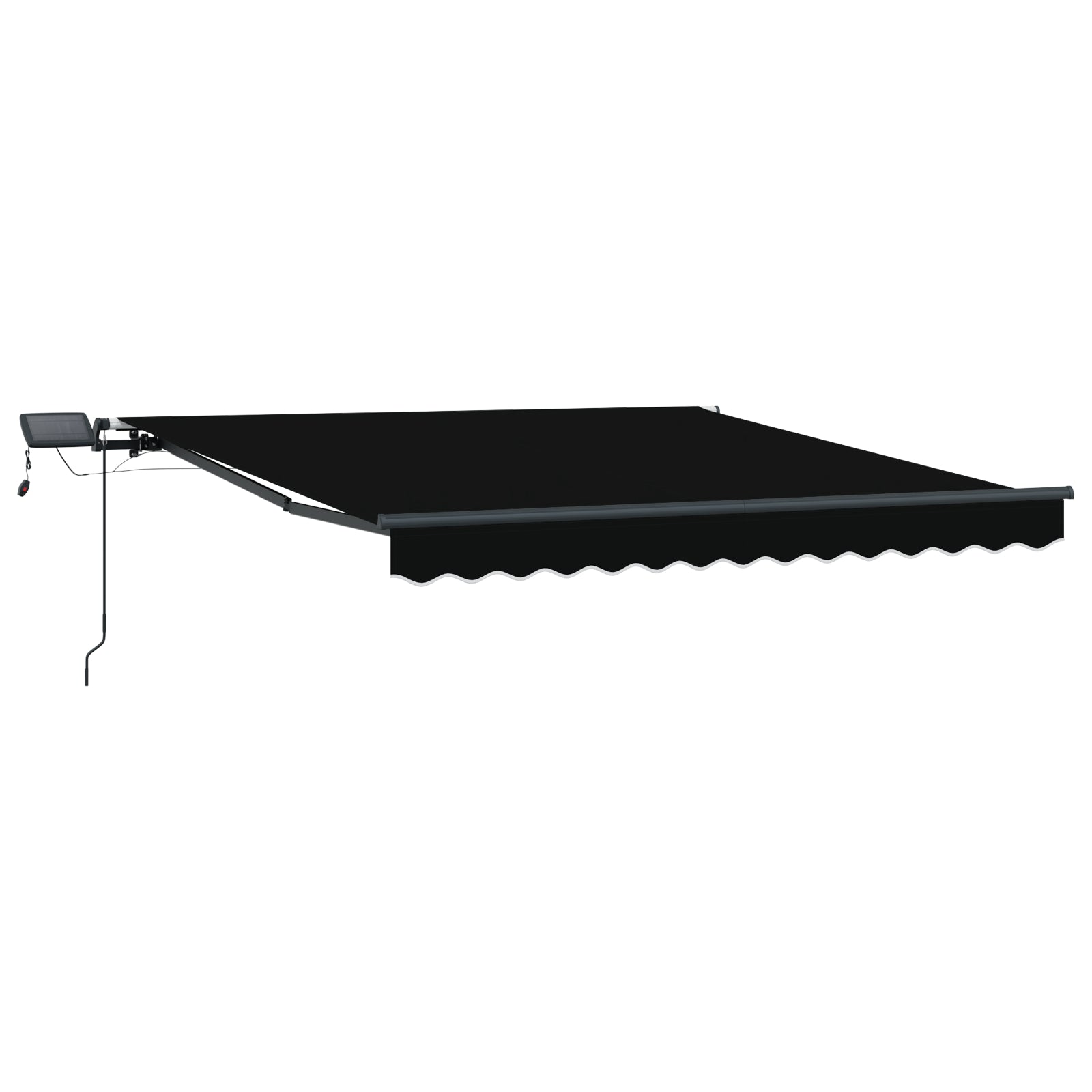 Manuell Uttrekkbar Markise med LED Svart 300x250 cm, vidaXL Markise Erstatningsstoff for 3x2.5 m Ramme Svart