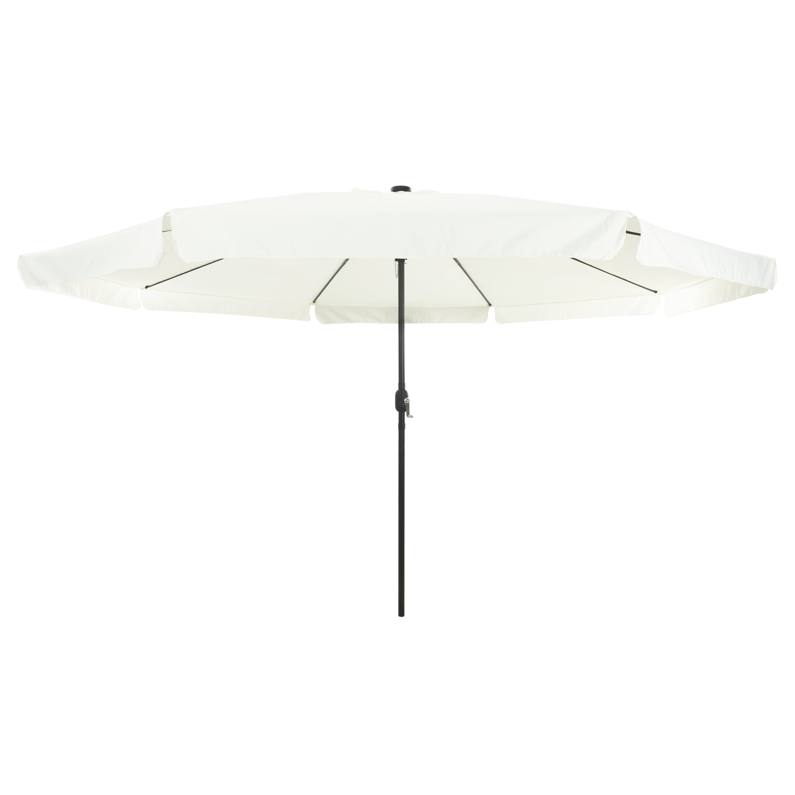 Hageparasoll med LED-lamper 395x245 cm Sandhvit
