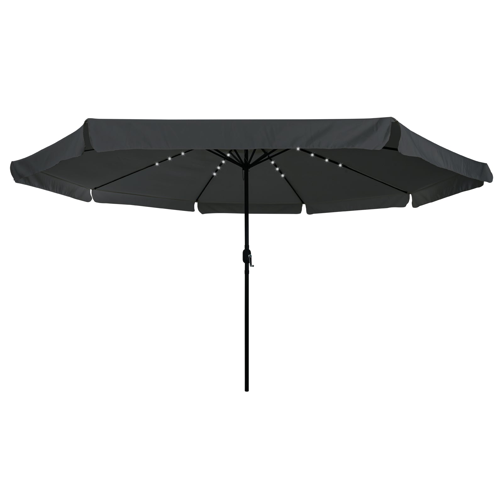 Hageparasol med LED-lamper 395x245 cm Antrasitt