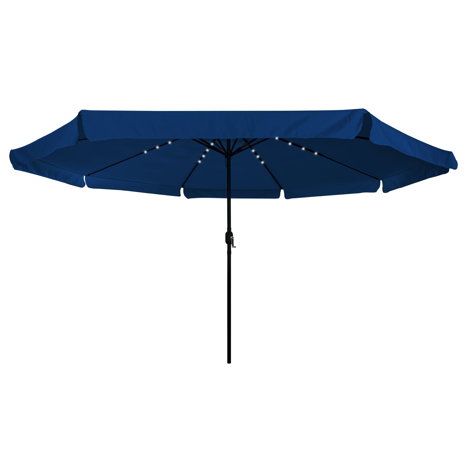 Hageparasol med LED-lys 395x245 cm Azurblå
