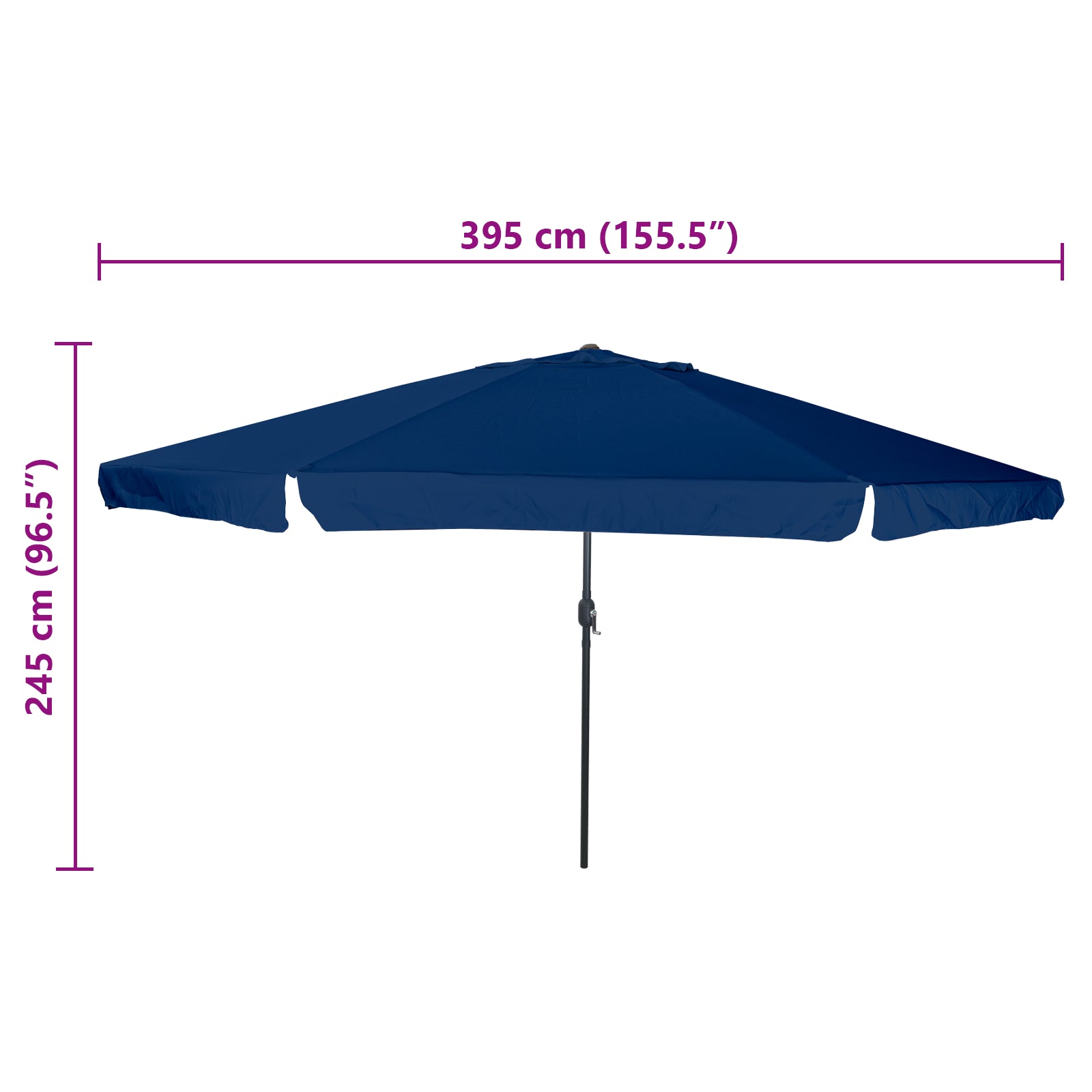 Hageparasol 395x245 cm Azure Blå