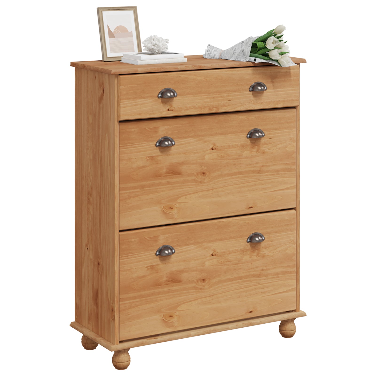 Skohylle "ASKIM" 85x35x108 cm Solid Tre Furu
