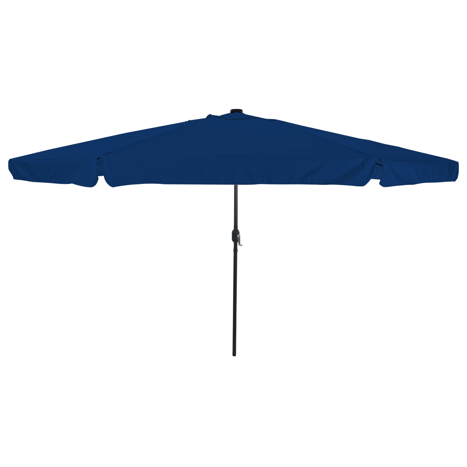 Hageparasol med LED-lys 395x245 cm Azurblå