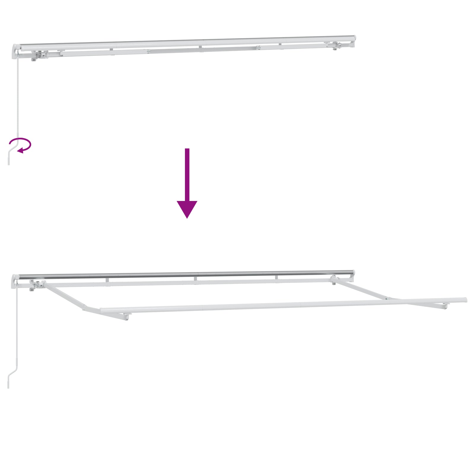 Markise Ramme Utrekkbar Manuelt Operert 4x2 cm Metall