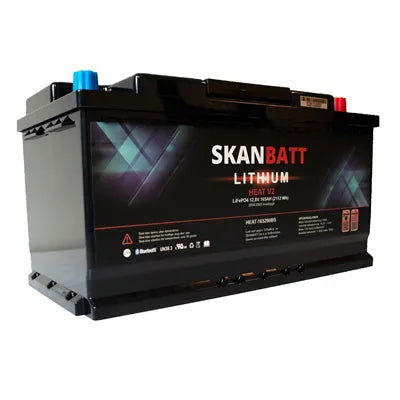 SKANBATT V2 Lithium HEAT Batteri 12V 165AH 200A BMS - Blue - Hjem & Fritidsshoppen.no