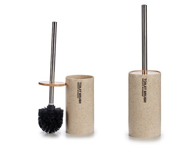 Toalettbørste i plast og bambus - beige - Hjem & Fritidsshoppen.no