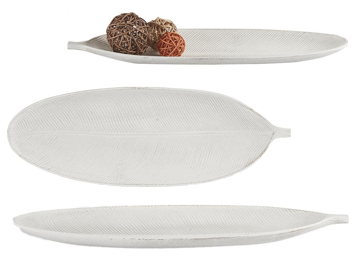 Trefat løvformet hvit 59 cm - Hjem & Fritidsshoppen.no