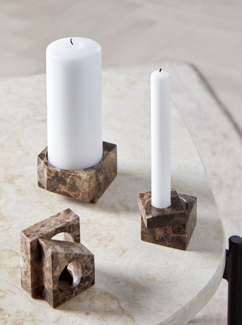 Jeu de dés 1 candle holder - Brown
