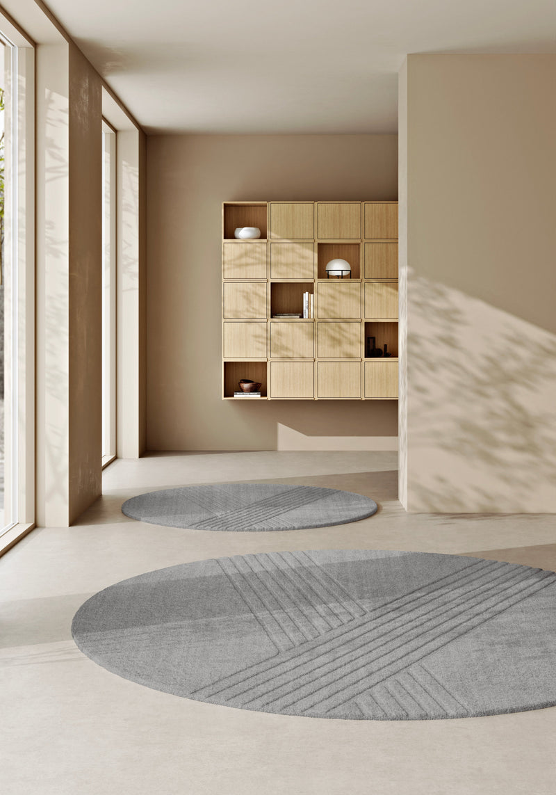 Kyoto teppe (Ø: 200 cm) - Grey