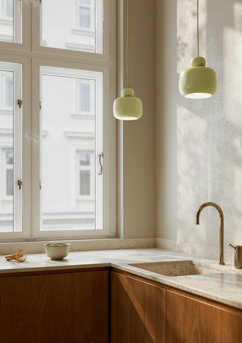 Stone pendellampe (Small) - Matcha green