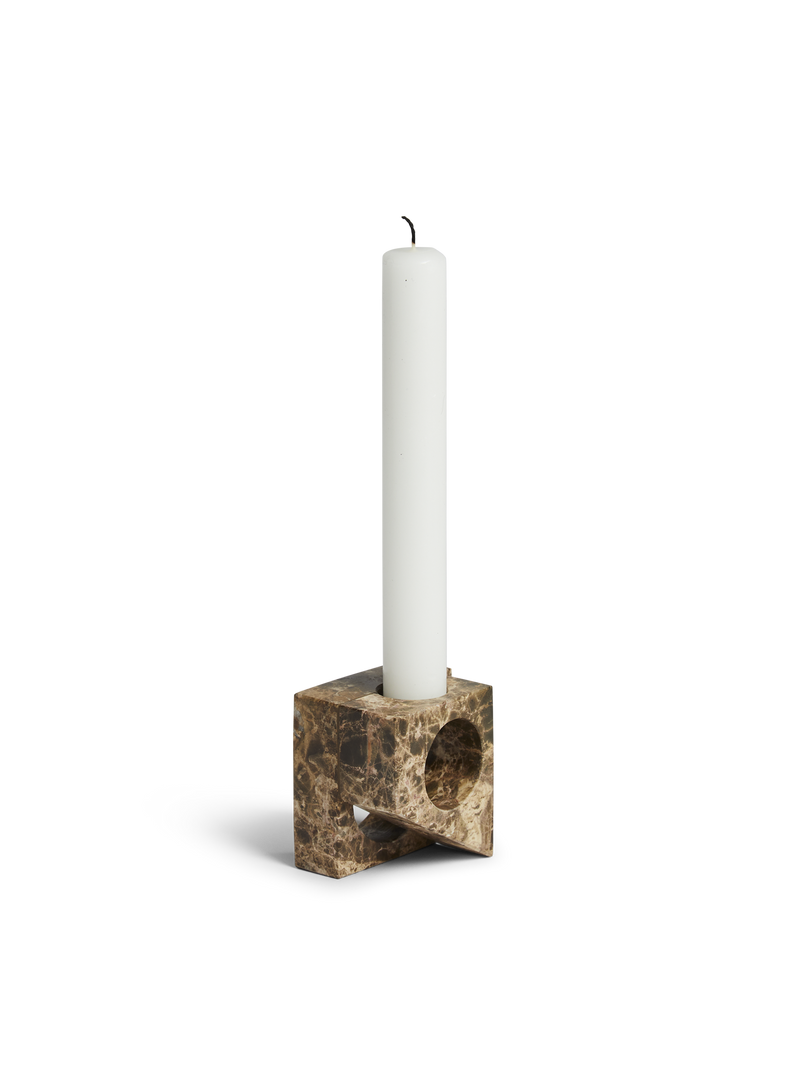 Jeu de dés 2 candle holder - Brown