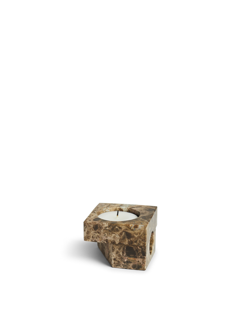 Jeu de dés 2 candle holder - Brown