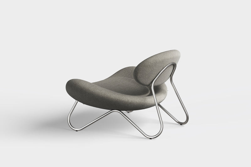 Meadow lounge chair - Warm grey/Brushed steel