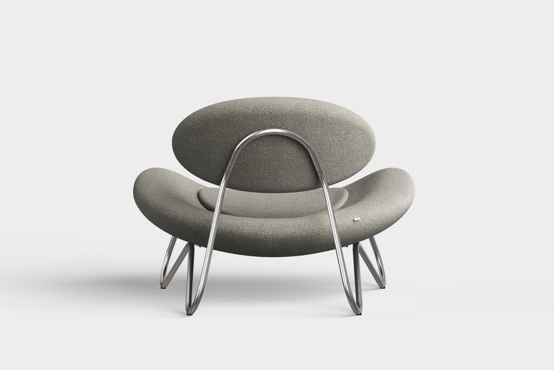 Meadow lounge chair - Warm grey/Brushed steel