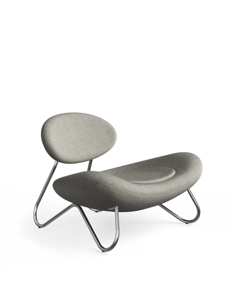 Meadow lounge chair - Warm grey/Chrome