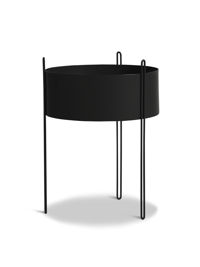 Pidestall planter (Large) - Black
