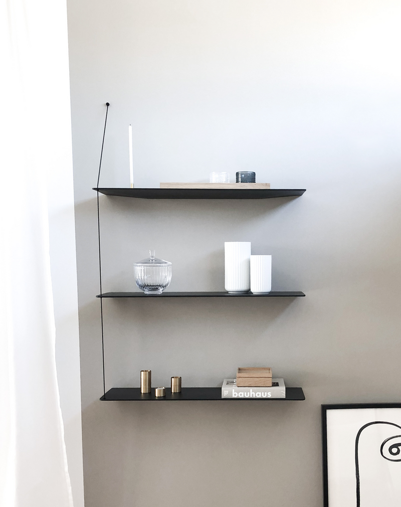 Stedge hylle (80 cm) - Black