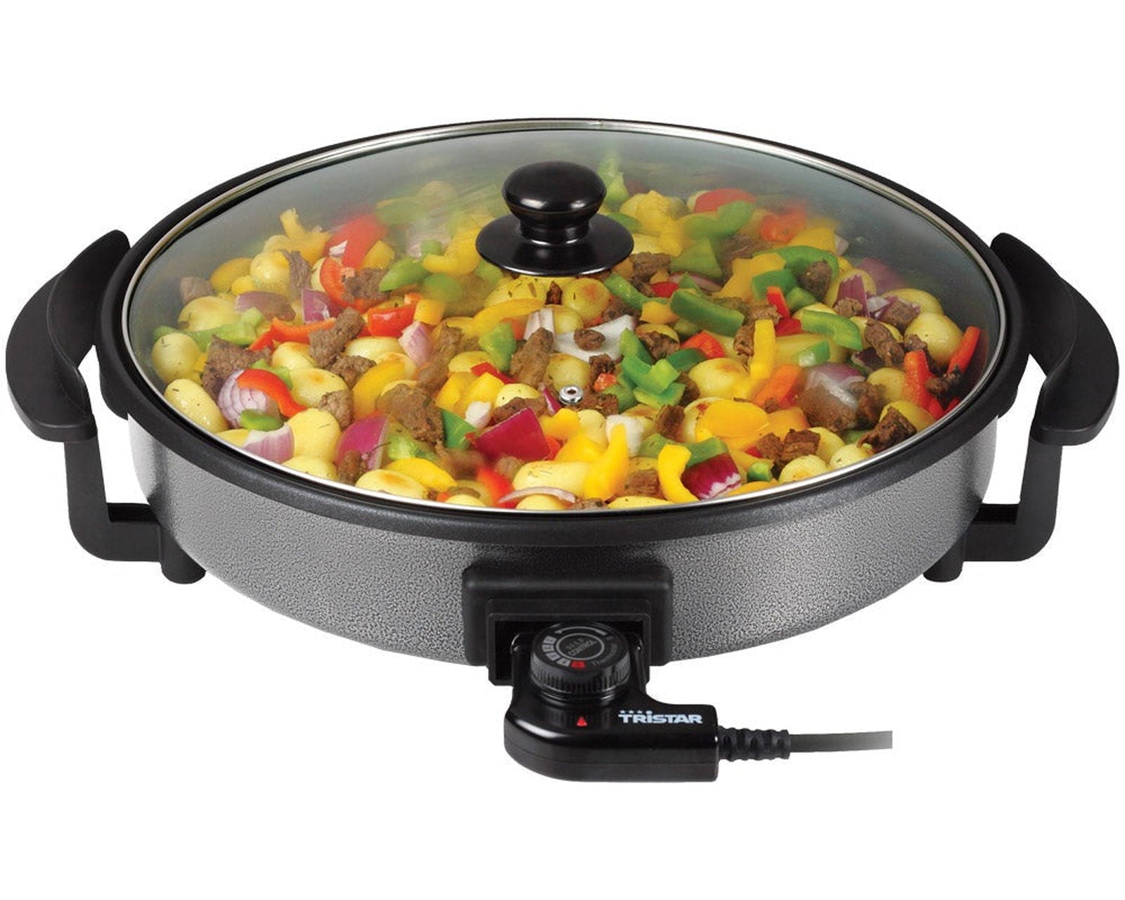 Stekepanne  Ø40cm m/glasslokk 230V
