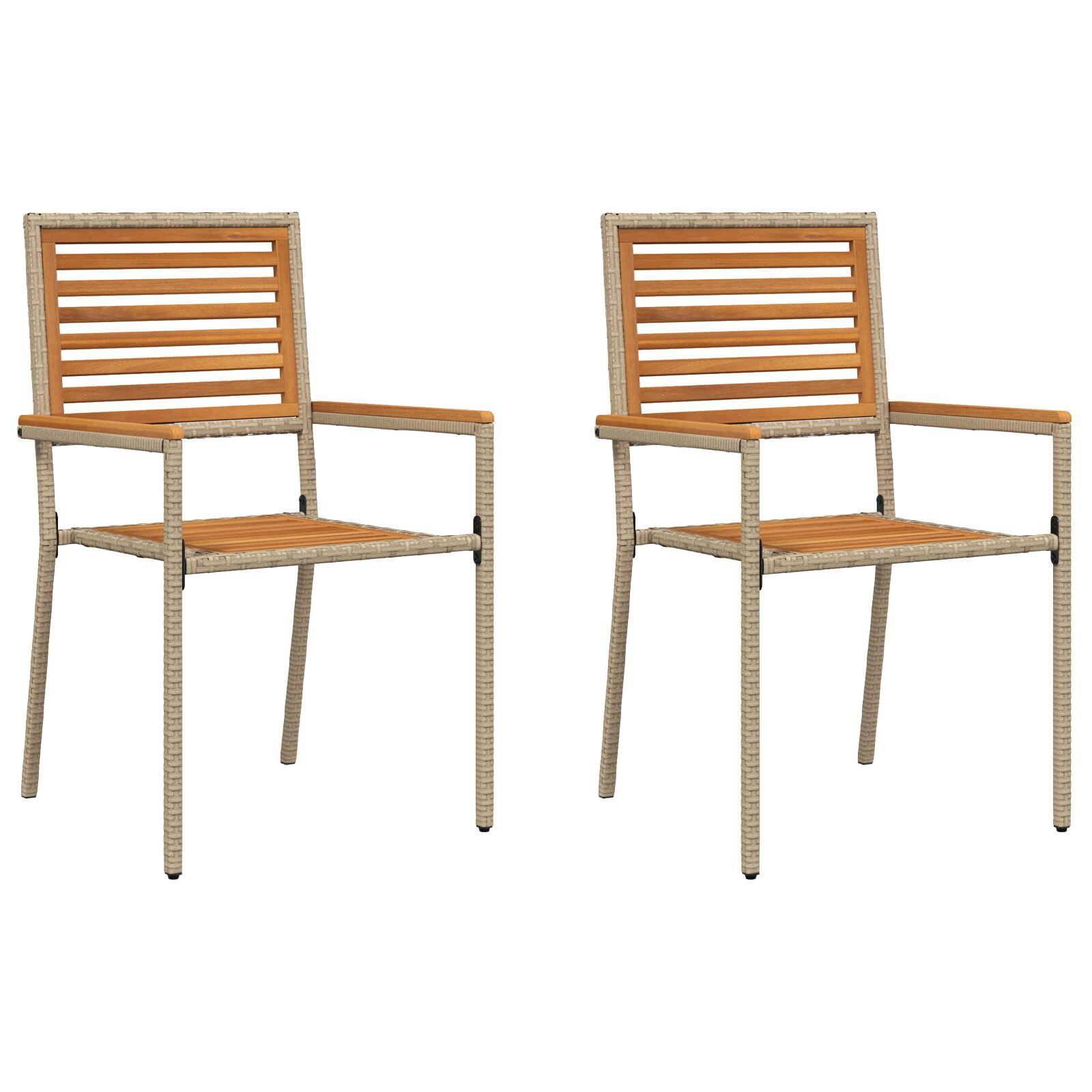 Hagemøbler med Puter 2 stk Beige Poly Rattan