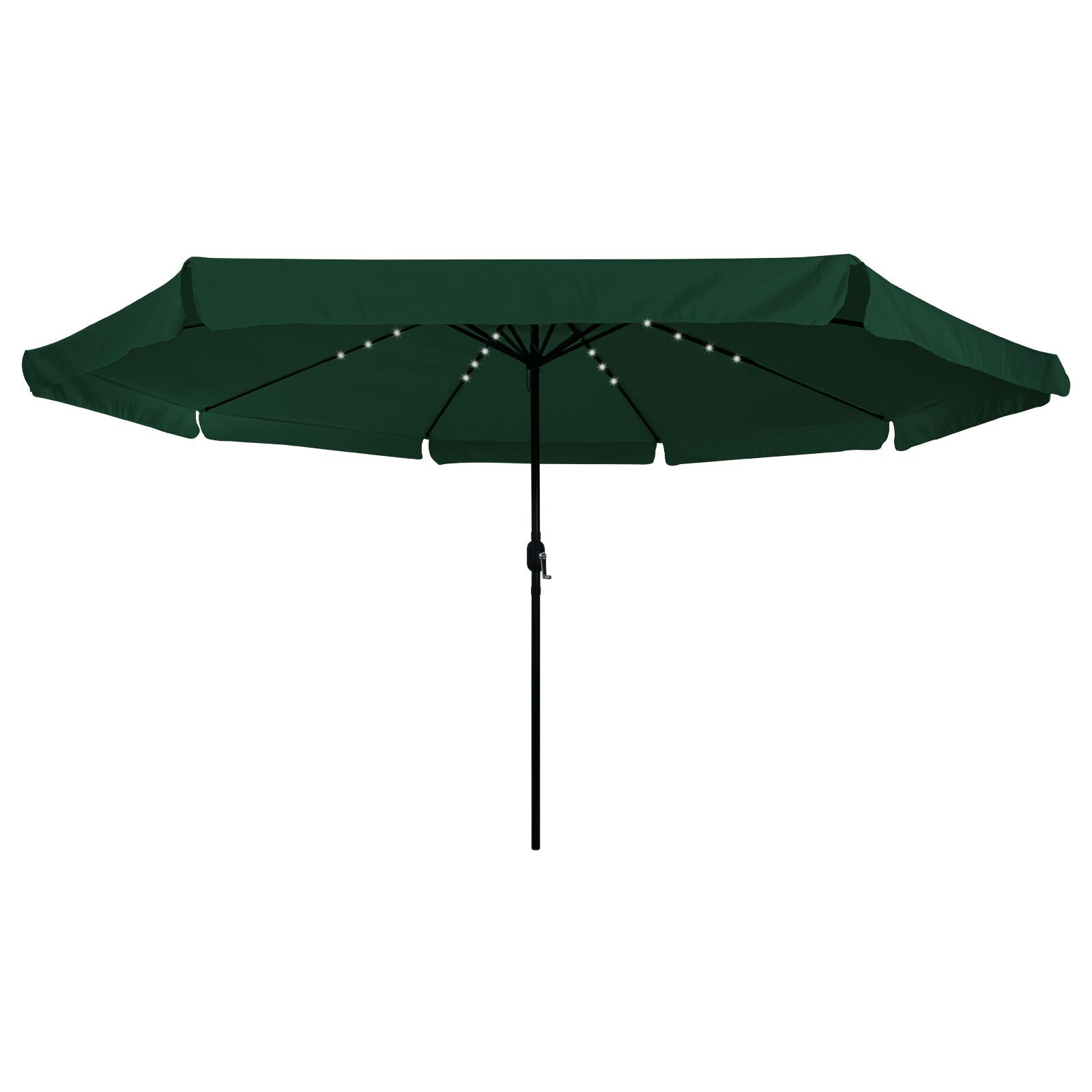 Hageparasol med LED-lys ø395x245 cm Grønn