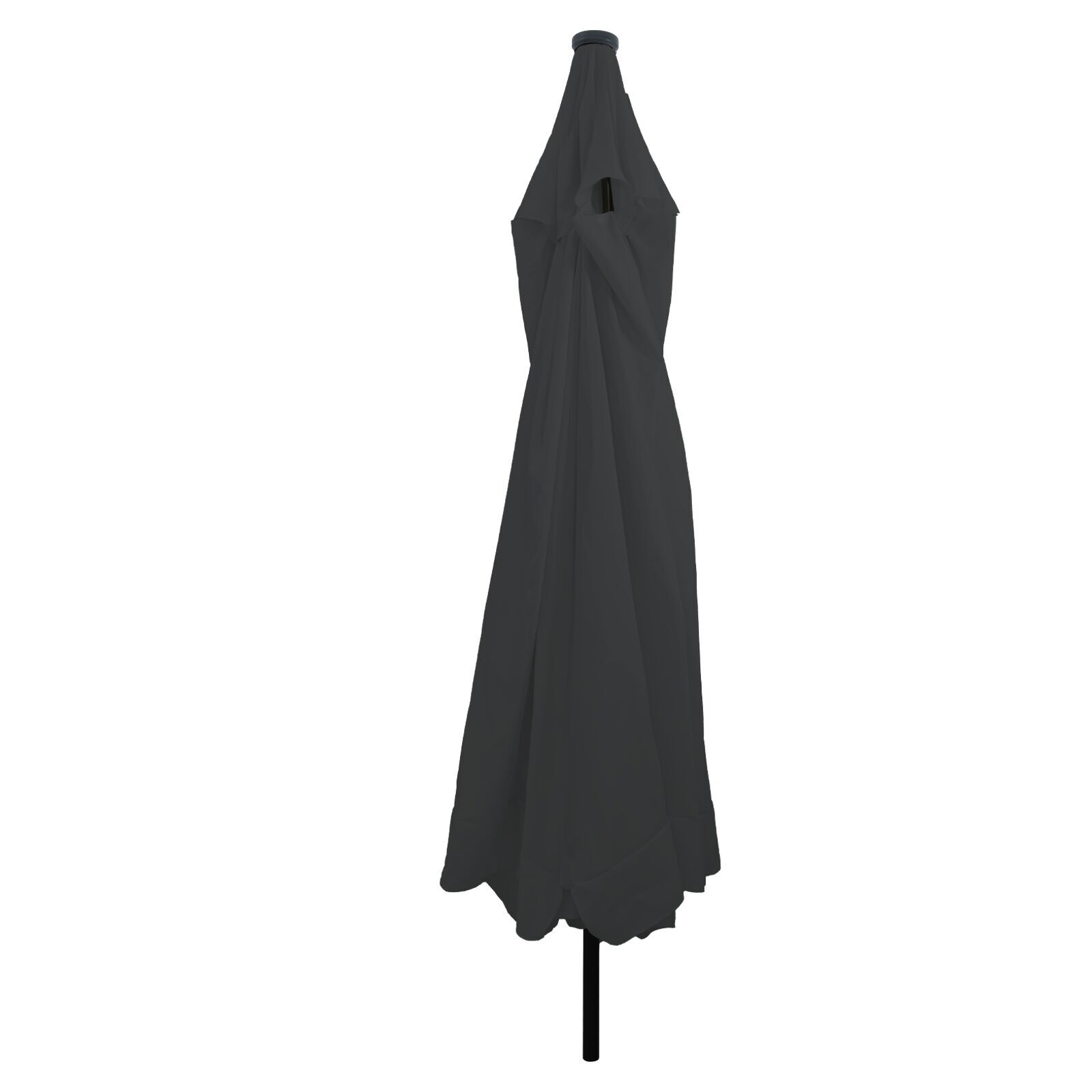 Hageparasol med LED-lamper 395x245 cm Antrasitt