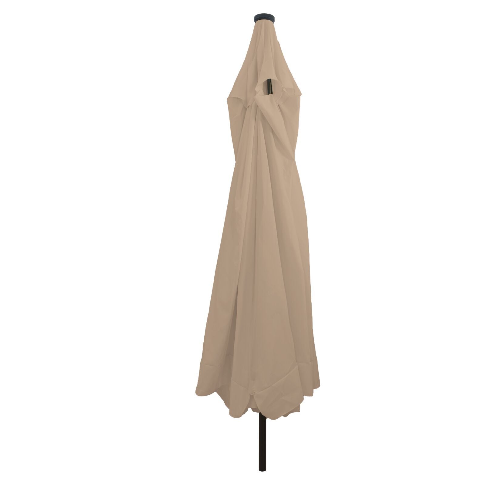 Hageparasol med LED Lys ø395x245 cm Taupe