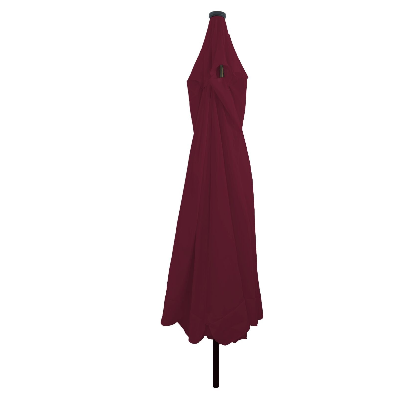 Hageparasol med LED-lamper 395x245 cm Bordeaux Rød