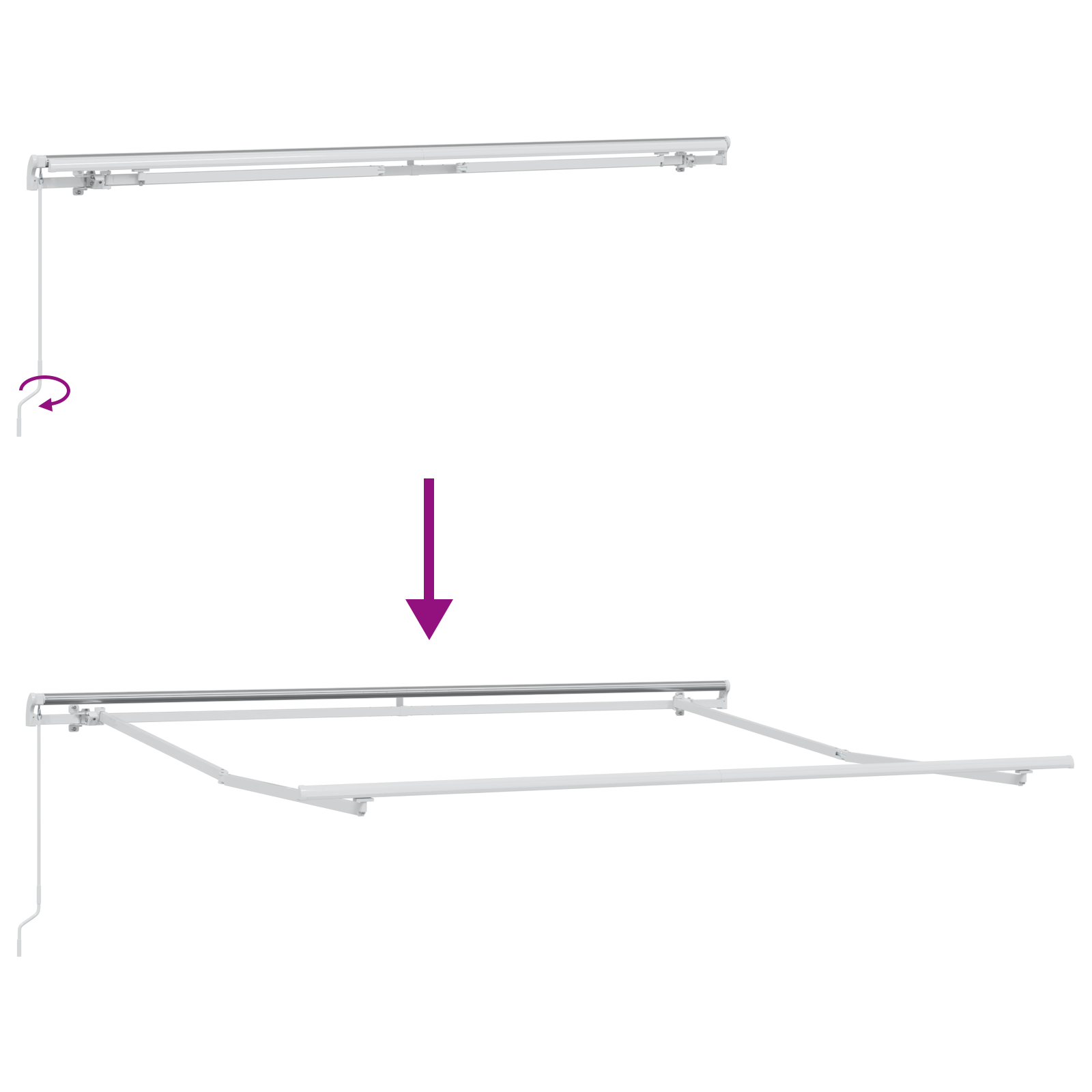 Innvendbar Markise Stripete Oransje og Brunt 350 x 250 cm stoff