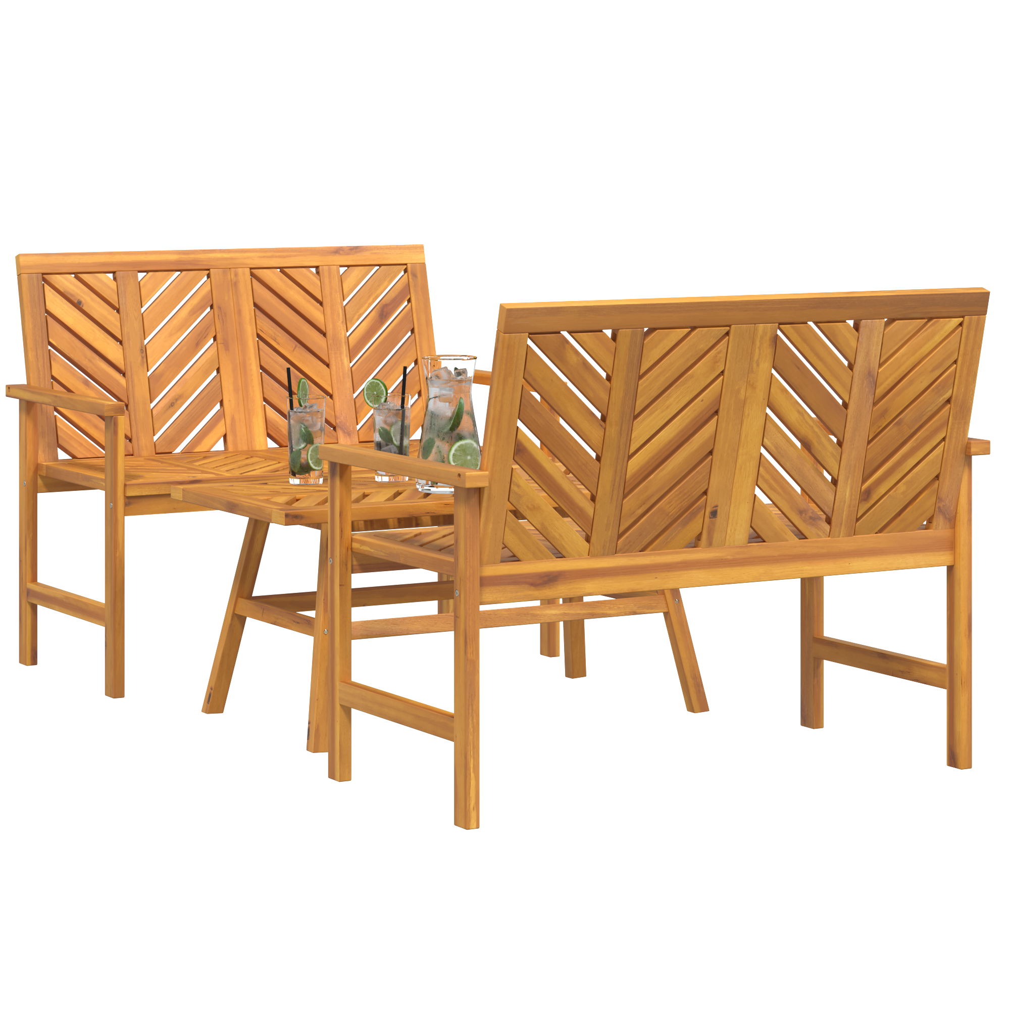 3 Delt Hage Lounge Sett Massivt Tre Acacia
