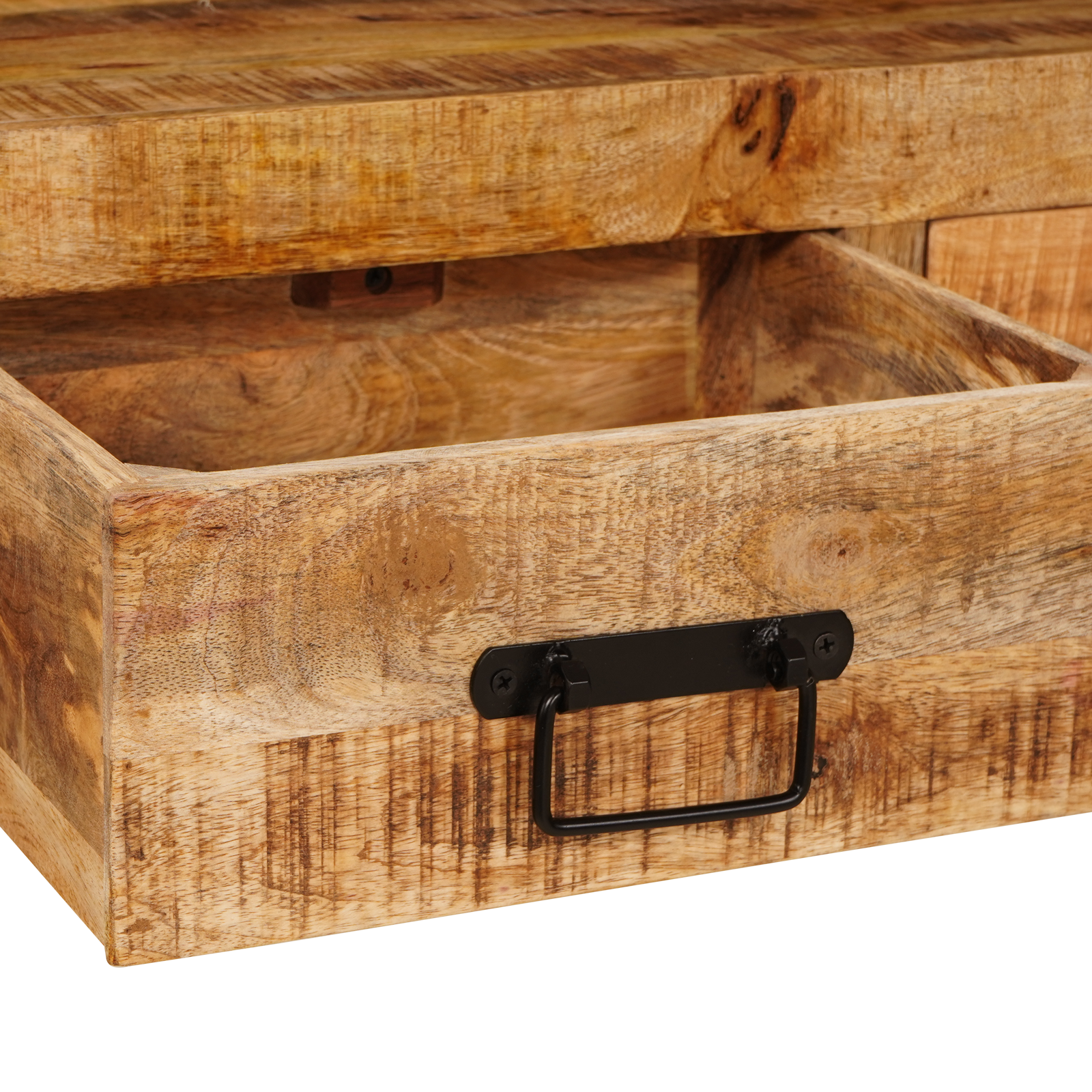 Konsollbord 2 pcs Brun 160 x 33 x 75 cm Massivt grovt mangotre